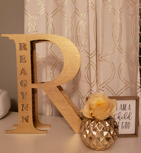 'Made to Order' Wood Initial Light