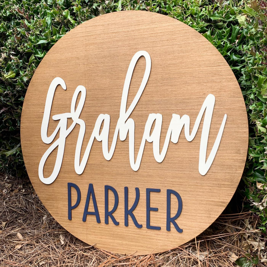 'Hammer at Home' 3D Name Round