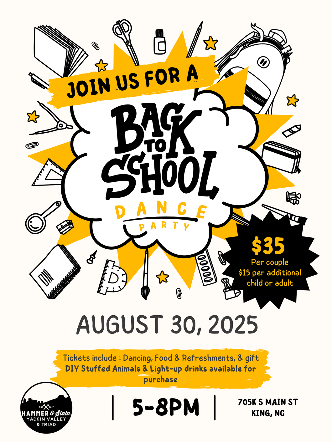 08/30/2025 (5PM-8PM) Back to School Dance Party