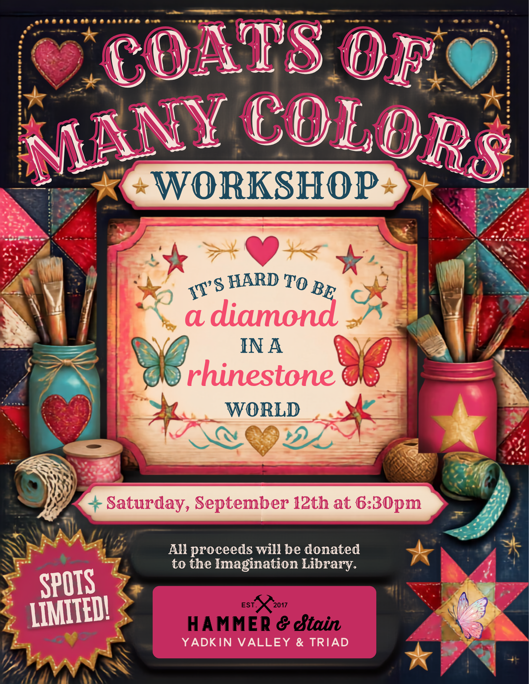 09/12/2026 (6:30PM) Coats of Many Colors: Dolly Tribute Workshop