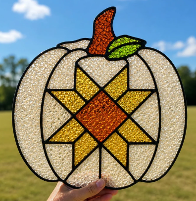 Frankenstein Hand faux stained glass design