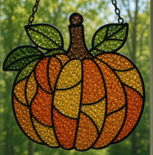 Pumpkin Owl faux stained glass design