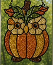 Patchwork Pumpkin faux stained glass design