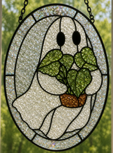 Witch Hat Pumpkin faux stained glass design