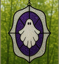 Moon and Star faux stained glass design
