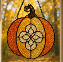 Flower Pumpkin faux stained glass design