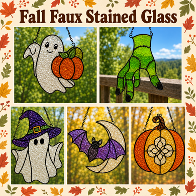 Fall Faux Stained Glass photo collage