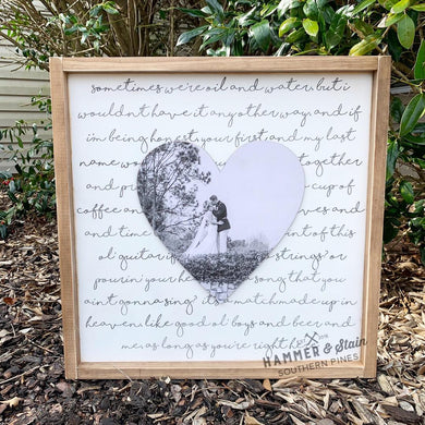 'Made to Order' Photo Heart Framed Sign