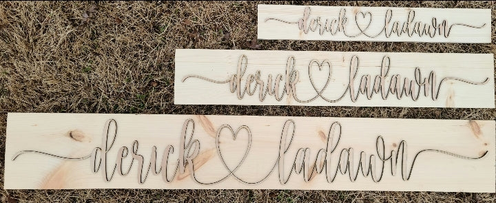 Wholesale Couples Name Plank