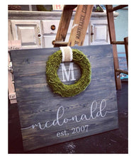 'Made to Order' Rustic Moss Wreath Sign